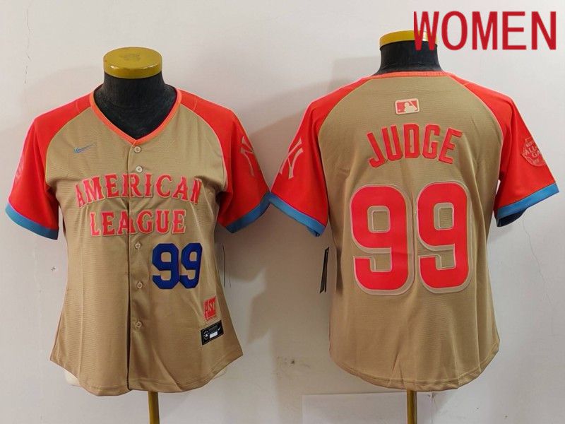 Women New York Yankees #99 Judge Orange All star 2024 Nike MLB Jersey style 2->women mlb jersey->Women Jersey